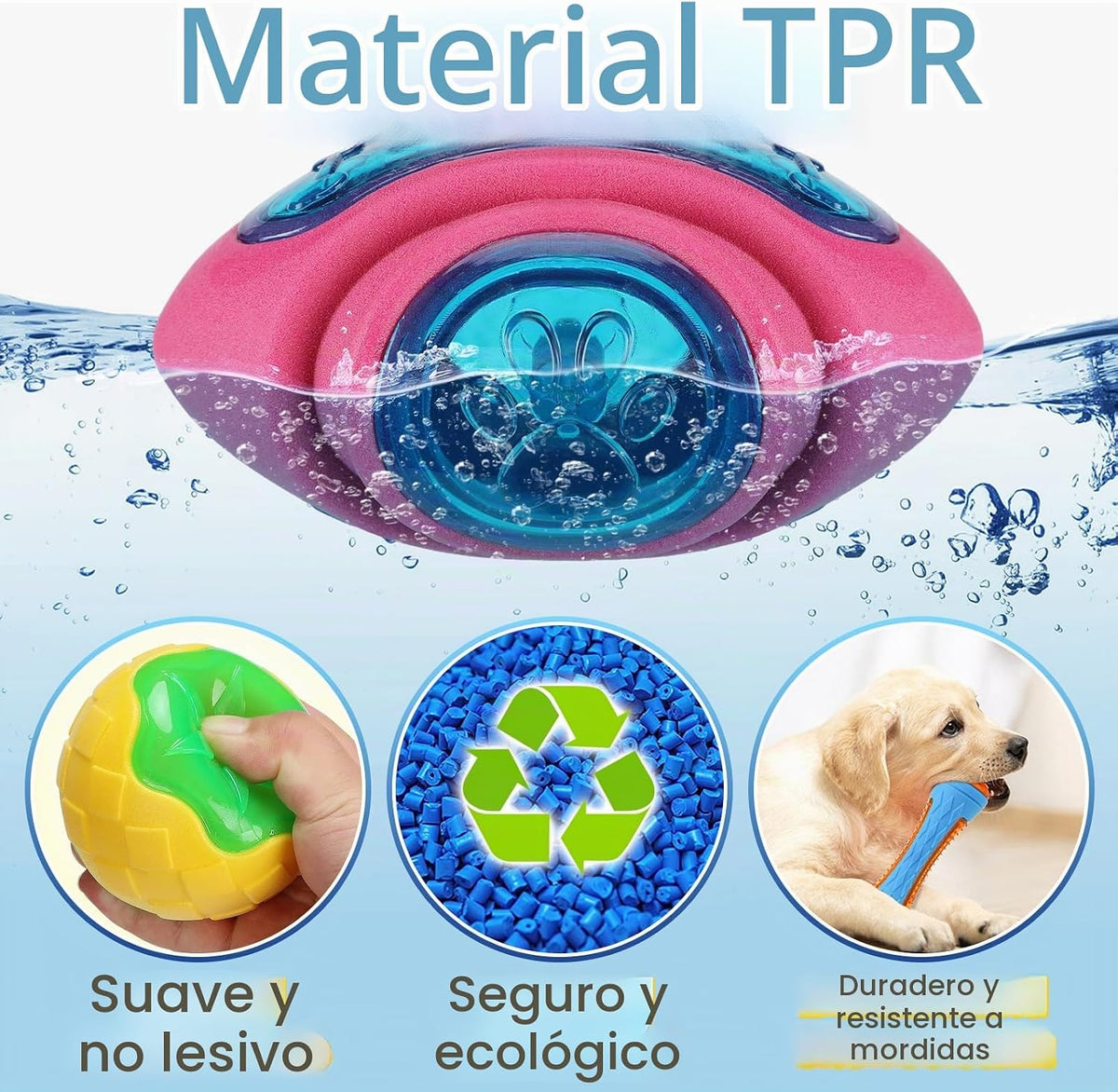 4 juguetes interactivos de piscina para perros, juguetes flotantes de agua