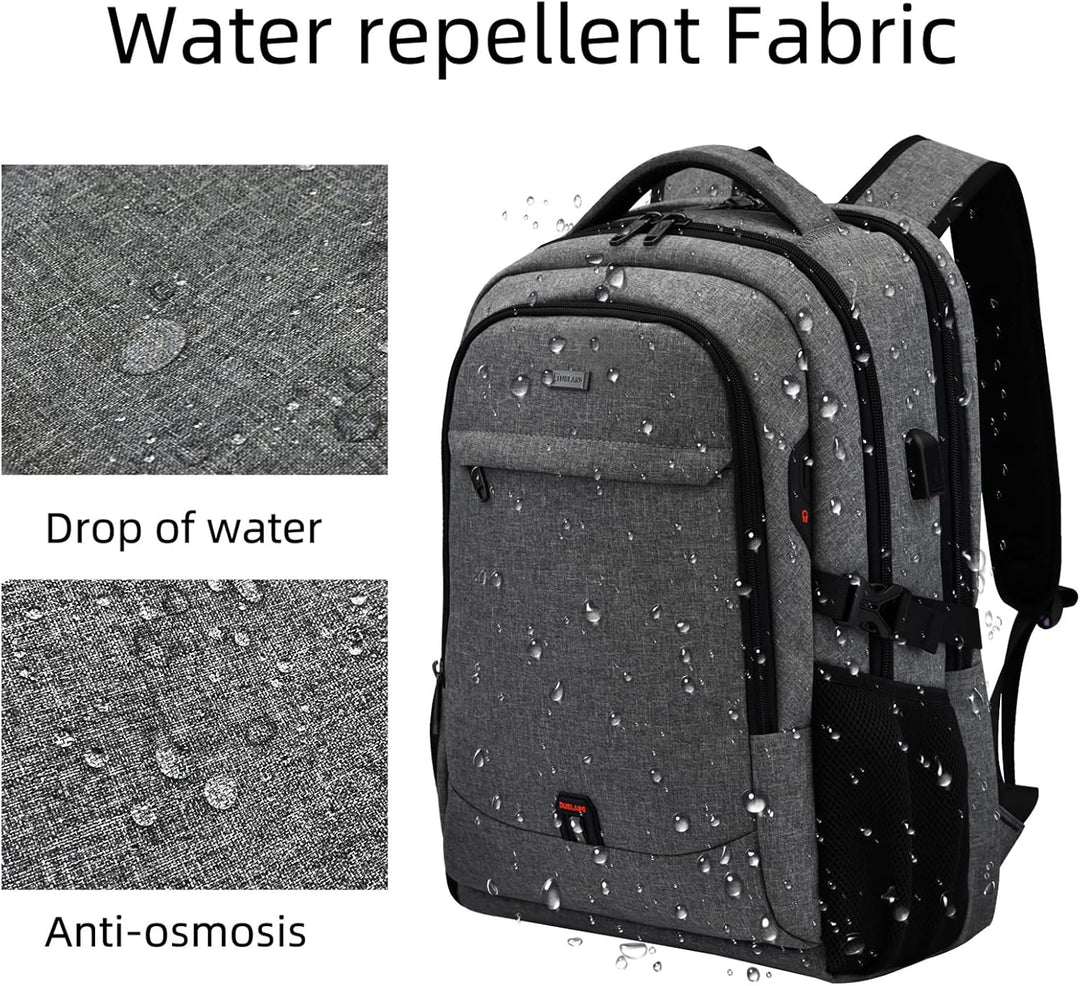 DUSLANG Mochila de viaje para laptop de 17 pulgadas, resistente al...