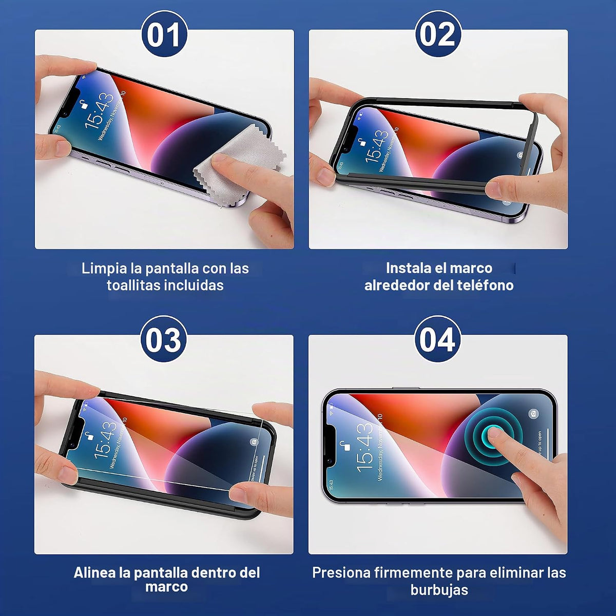 ImpactStrong - Protector de pantalla de vidrio templado irrompible para iPhone 13 Pro Max/iPhone 14 Plus [Instalación fácil] [Libre de burbujas] [Dureza 9H] [Cobertura completa] Compatible con funda