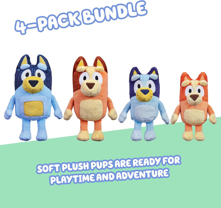 Conjunto de animales de peluche Bluey Heeler Family de 4, 7-8 pulga...