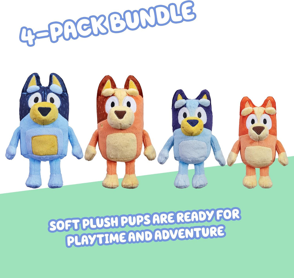 Bluey Heeler Family Stuffed Animal Set de 4, 7-8” Plush Figure Toys