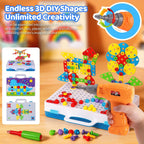 Juguetes de construcción STEM 224PCS Juego de destornilladores y taladro para