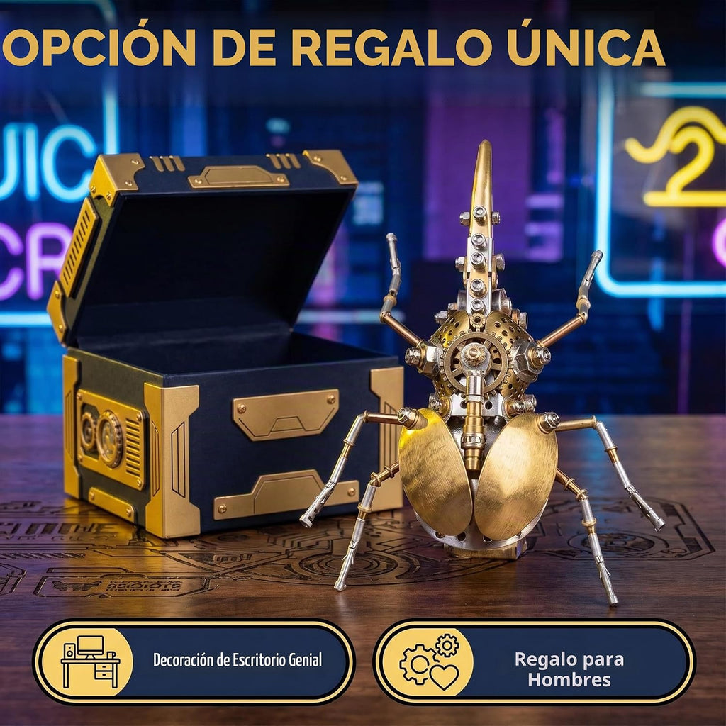 Steampunk - Rompecabezas de metal 3D mecánico de rinoceronte, escarabajo, insecto, más de 160 piezas, de 2 a 3 horas, decoración de escritorio, regalo de Navidad y cumpleaños para hombres y adultos padre (Aristoloquia)