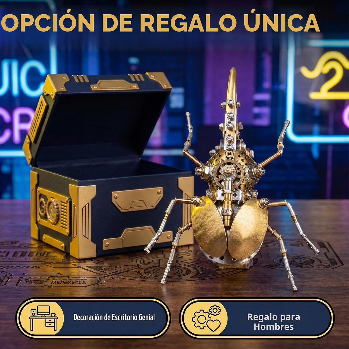 Steampunk - Rompecabezas de metal 3D mecánico de rinoceronte, escarabajo, insecto, más de 160 piezas, de 2 a 3 horas, decoración de escritorio, regalo de Navidad y cumpleaños para hombres y adultos padre (Aristoloquia)