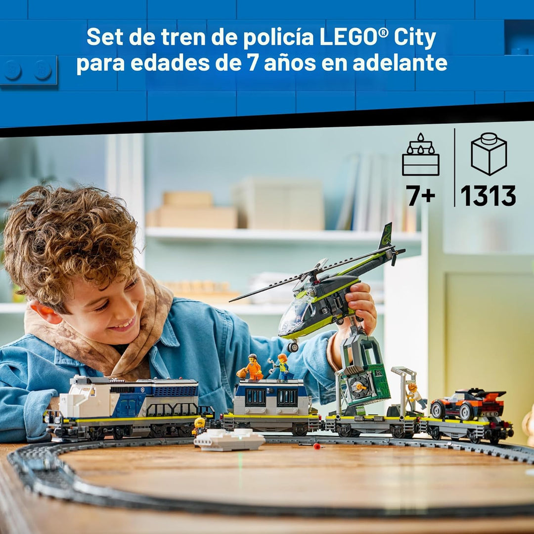 LEGO City Police Train Heist - Juego de tren con juguete de coche d...