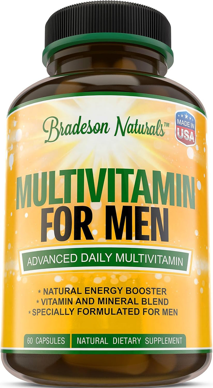 Bradeson Naturals Suplemento multivitamínico para hombres para ener...