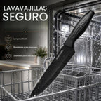 Juego de cuchillos con bloque afilador integrado, apto para lavavajillas