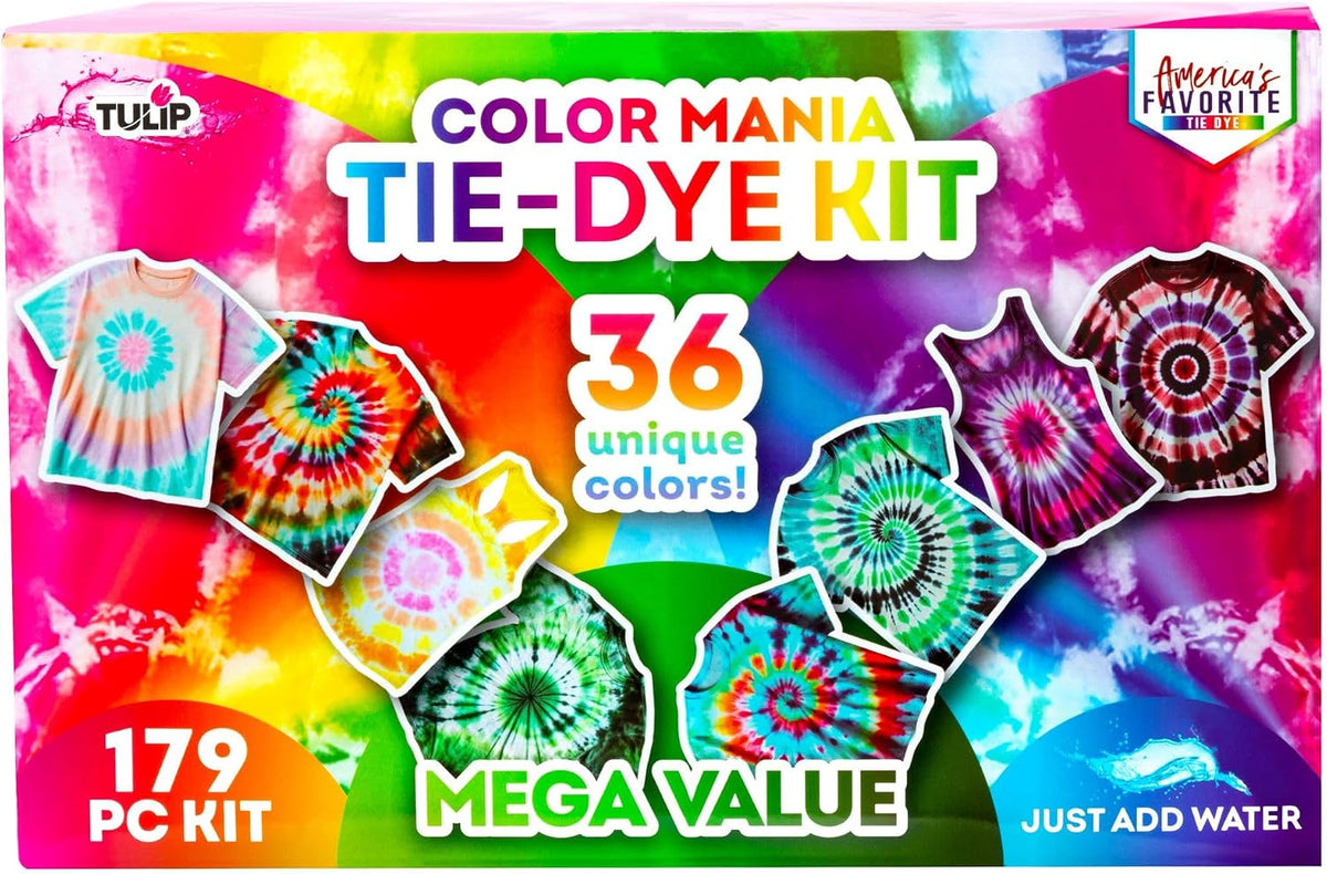Tulip - Kit de fiesta de teñido anudado de un solo paso, color mania, 36 colores