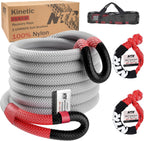 Cuerda de remolque de recuperación cinética de 1-1/8 pulgadas x 30 pies (37,480 libras), con 2 grilletes suaves UHMWPE (40,980 libras), correa de tracción todoterreno resistente, kit de