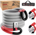Cuerda de remolque de recuperación cinética de 1-1/8" x 20' (37,480 lbs), con 2 grilletes suaves UHMWPE (40,980 lbs), correa de tracción todoterreno resistente, kit de recuperación de vehículos
