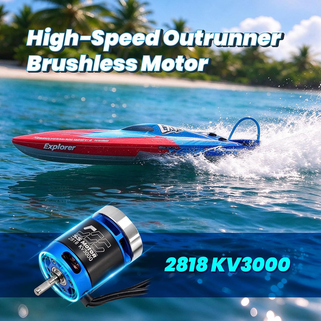 Fms 18" Barco RC sin() Escobilla Brushless de Alta Velocidad para Carrera con Control Remoto