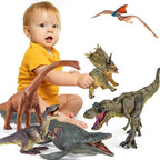 Juego de 6 juguetes de dinosaurios gigantes, juguetes realistas de dinosaurios para niños, juego de dinosaurios grandes para niños y niñas de 3, 4, 5, 6, 7 años, amantes de los dinosaurios de