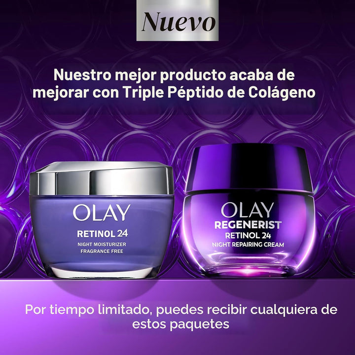 Olay Crema de noche de retinol para mujeres, hidratante facial anti...