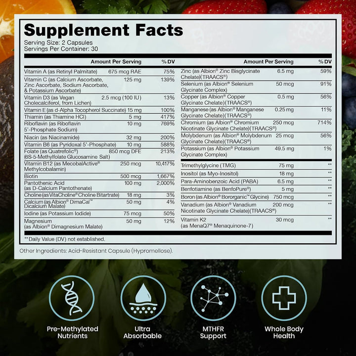 Pure Therapro Rx Multivitamínico metilado para hombres y mujeres |...