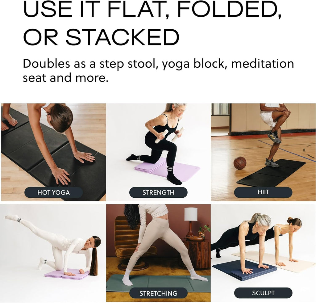 Stakt Esterilla de yoga plegable Pro - Esterilla antideslizante 2 en 1 para