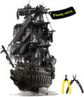 Piececool - Rompecabezas 3D con juegos de herramientas DIY, kits de construcción de modelo de barco pirata el Holandés Errante, rompecabezas 3D de metal difíciles para adultos, grandes regalos de