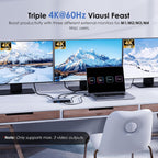 WAVLINK Adaptador USB C a triple monitor, compatible con Mac y Windows