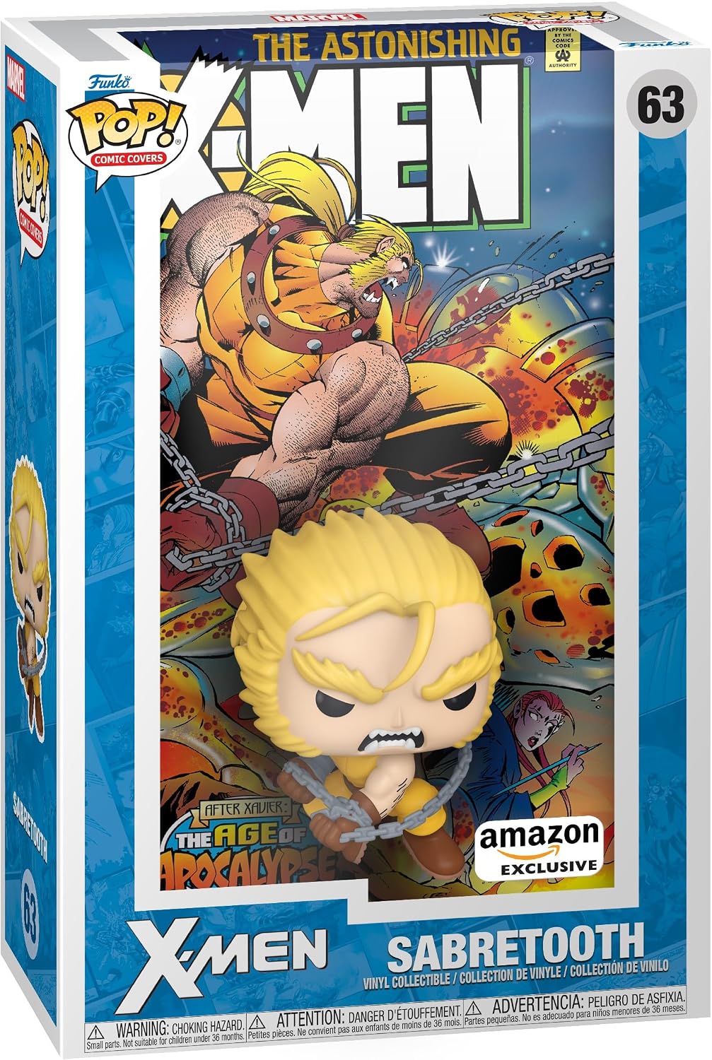 Funko Pop Cubierta de cómic: Marvel - Era del Apocalipsis Sabretooth, Exclusiva de Amazon - Figura de vinilo coleccionable - Idea de regalo - Mercancía oficial - Juguetes para niños y adultos