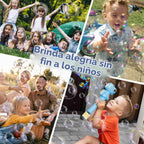 Paquete de 4 varitas automáticas de burbujas para niños, máquina de burbujas de dinosaurio con batería recargable, juguetes para interiores y exteriores, para niños y niñas de 3 a 8 años