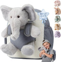 Moonkie Hug & Go™ Mochila de elefante para niños pequeños, bolsa de felpa suave con juguete para llevar para niños de 2 a 4 años | Ideal para guardería, viajes y regalos de cumpleaños