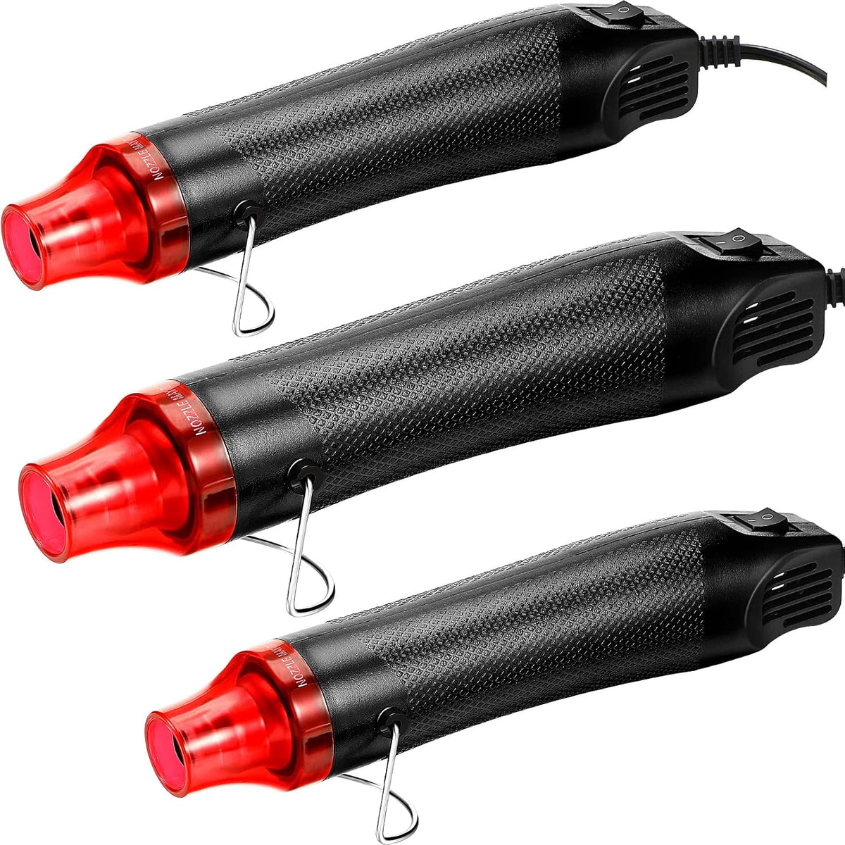 3 pistolas de calor para manualidades, mini pistola de aire caliente portátil de mano para manualidades, repujado, resina epoxi, envoltura retráctil, envoltura de vinilo, pintura de secado de arcilla, taza de arcilla, fabricación de velas, 300 W, color