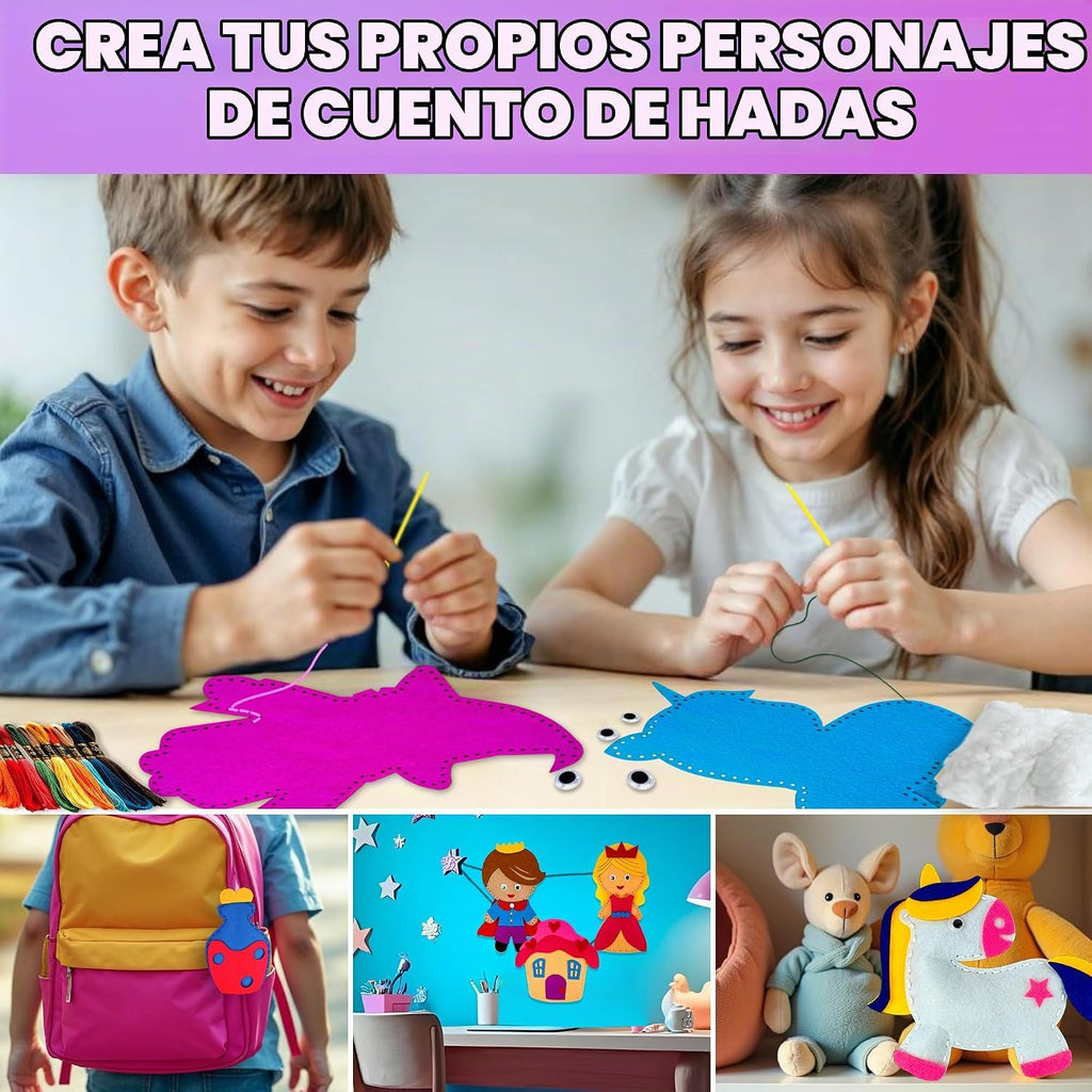 Kits de costura para niños de 5 a 8 a 12 años, kit de costura para