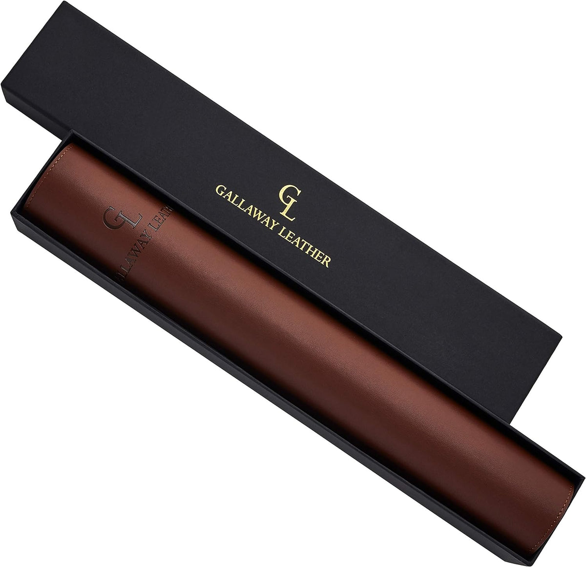 Gallaway Leather Tapete de escritorio de oficina, grande, 36 x 17 pulgadas, marrón oscuro, para la parte superior de los escritorios, protector de escritorio de computadora elegante listo para regalo, de piel sintética