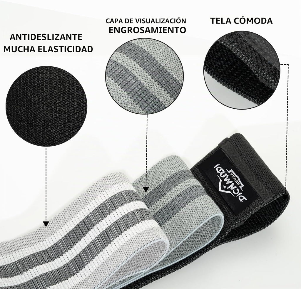 Alfombrilla de yoga gruesa, 6 bandas de resistencia de tela, paquete de 2 bloques de yoga, equipo de entrenamiento en casa, kit básico de inicio para principiantes de tonificación de cuerpo
