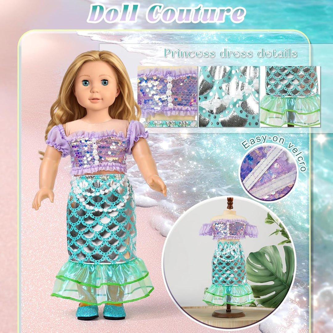 WONDOLL Ropa y accesorios para muñecas de 18 pulgadas, conjunto de...