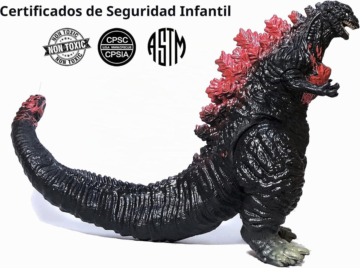 Godzilla Toys - Juego de 8 figuras de acción articuladas para cumpleaños infantiles 2019, Rey de los Monstruos Ardiente Heisei Mecha Ghidorah, paquete de plástico mini dinosaurio Playsets para tortas
