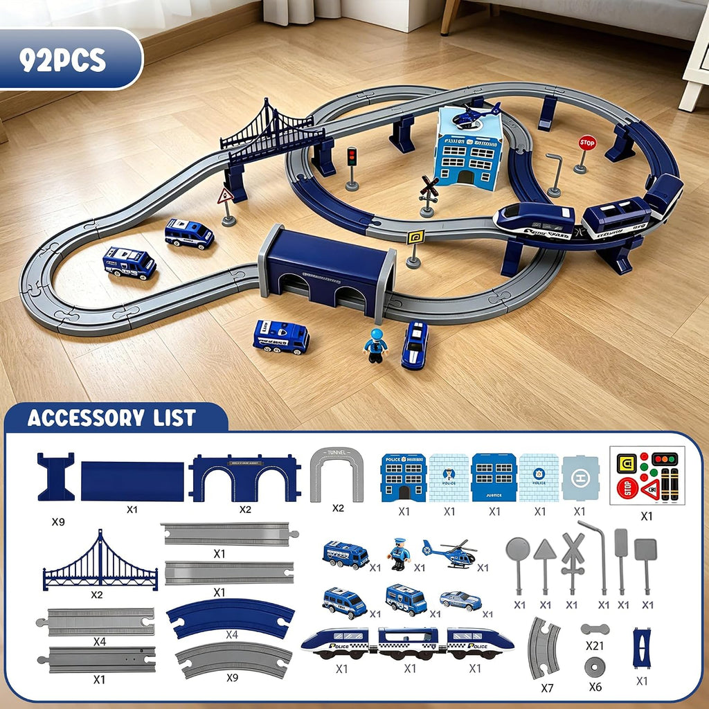Juego de tren para niños, 92 piezas de juguetes de tren para niños