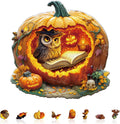 Rompecabezas de búho de calabaza de Halloween, regalos para adultos, 255 piezas de 13.4 x 13.1 pulgadas