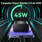 45W Super Fast USB C Android Tipo C Cargador de teléfono Cable de carga