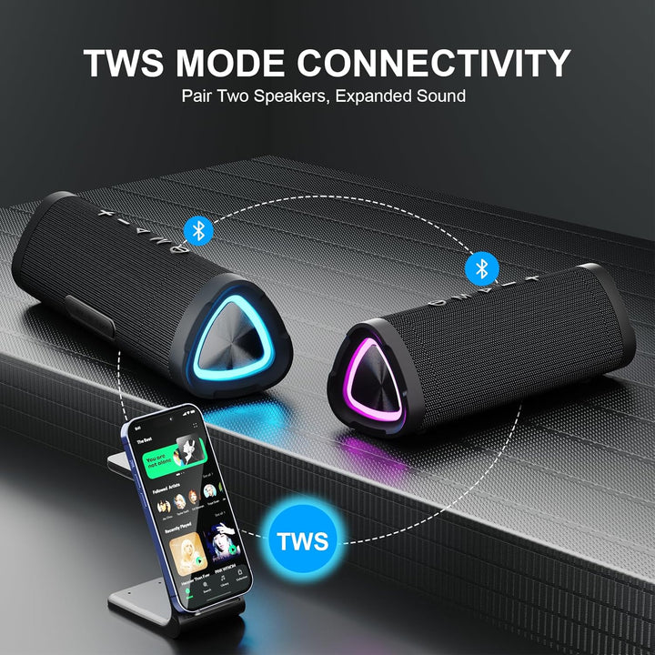 Vanzon Altavoz Bluetooth portátil inalámbrico con sonido estéreo de...