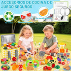 Juego de alimentos de corte de 123 piezas, bolsa de transporte de