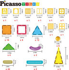 PicassoTiles 82 piezas de palos magnéticos y azulejos magnéticos de construcción de bloques de construcción para niños pequeños, bolas magnéticas de juguete de aprendizaje STEM y más de 3 años para niños y niñas de educación temprana