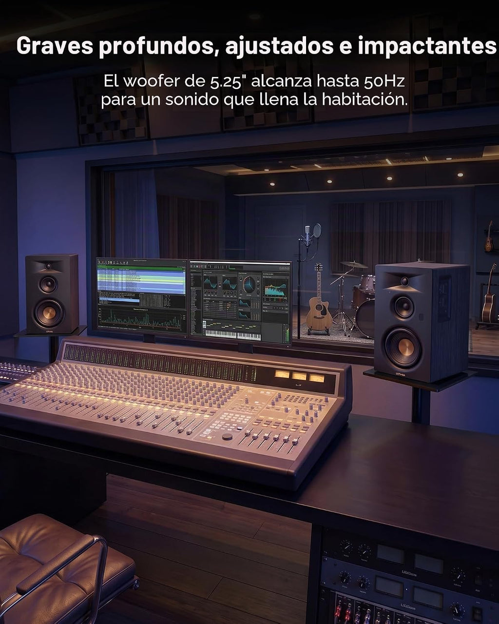 ULTIMEA Altavoces de estantería alimentados por 3 vías, audio de nivel