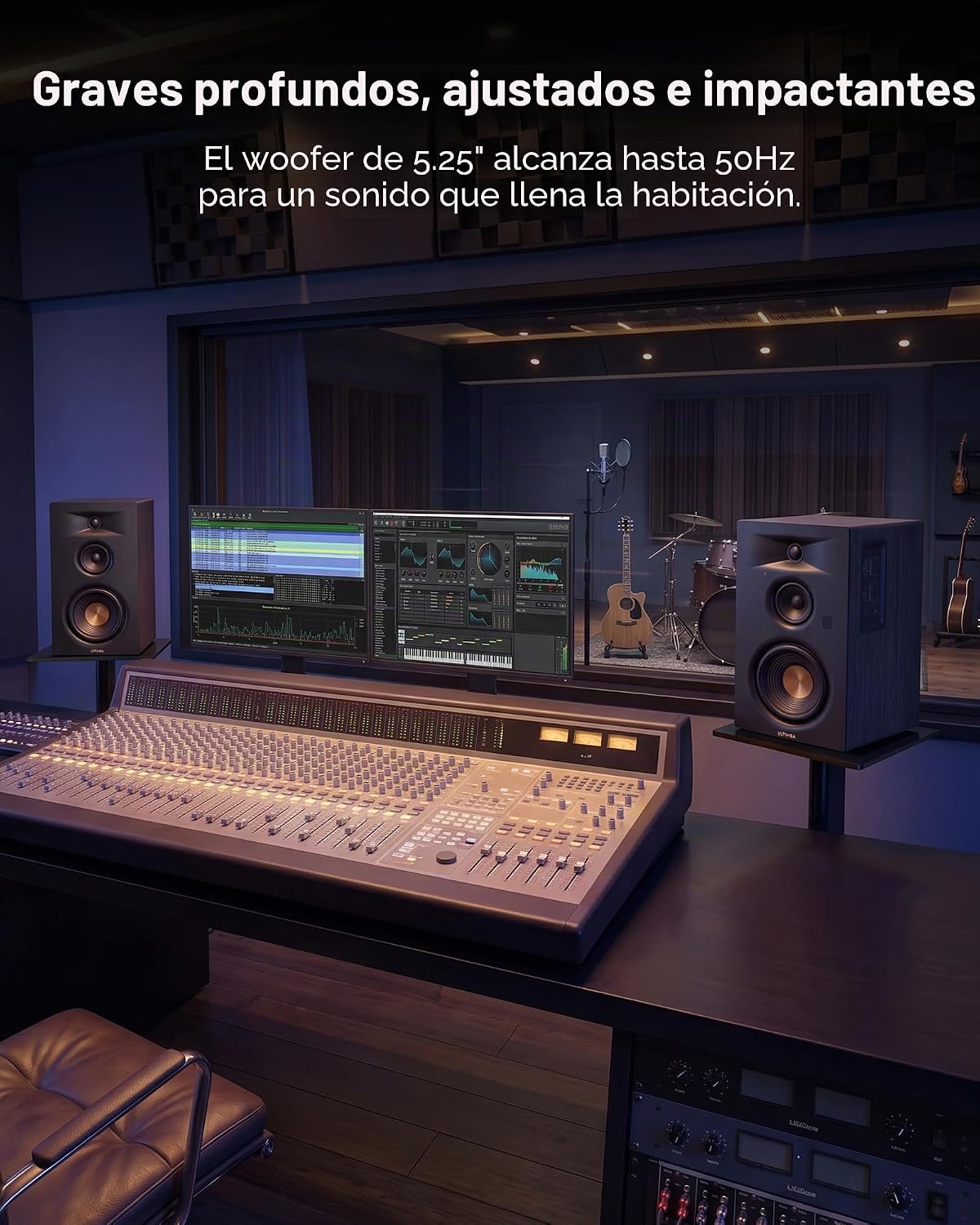 ULTIMEA Altavoces de estantería alimentados por 3 vías, audio de nivel