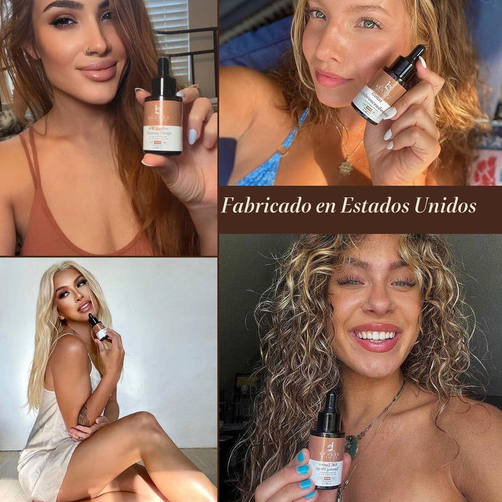 Gotas Autobronceadoras para la Cara - Fabricadas en EE.UU. con Ingr...