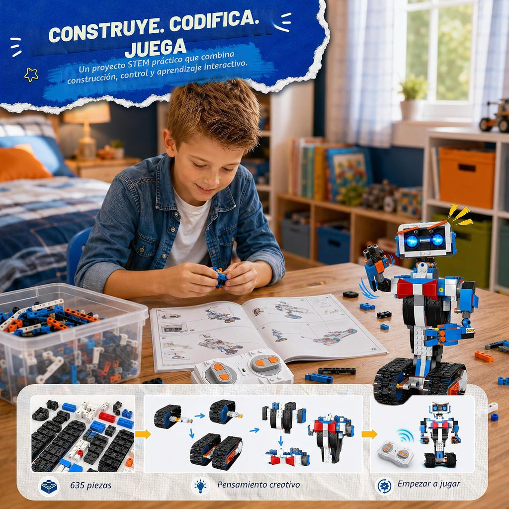 Kit de construcción de robot para niños de 6 a 12 años, juguete de