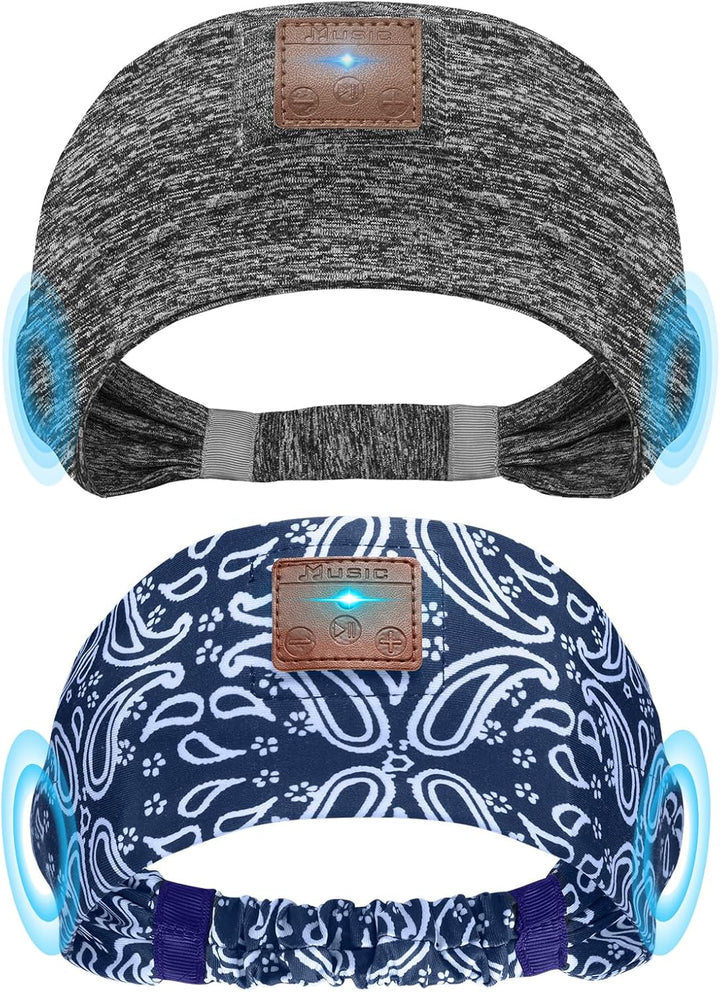 Mixiba Paquete de 2 Auriculares para Dormir, Diadema con Altavoz Es...