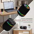 iHome Altavoz Bluetooth inalámbrico portátil 2 en 1 con luces RGB
