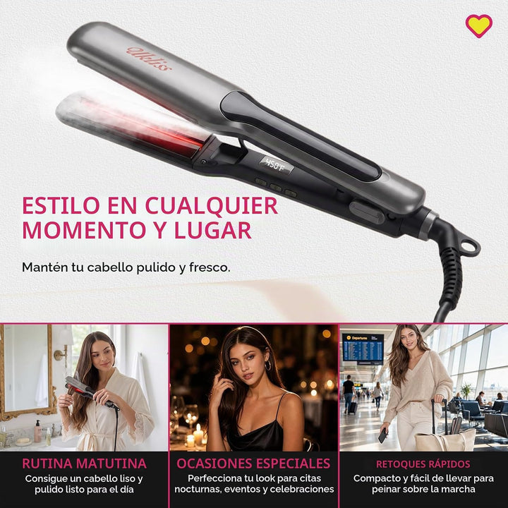 UKLISS Plancha de pelo profesional de 2 pulgadas de ancho | Vapor d...