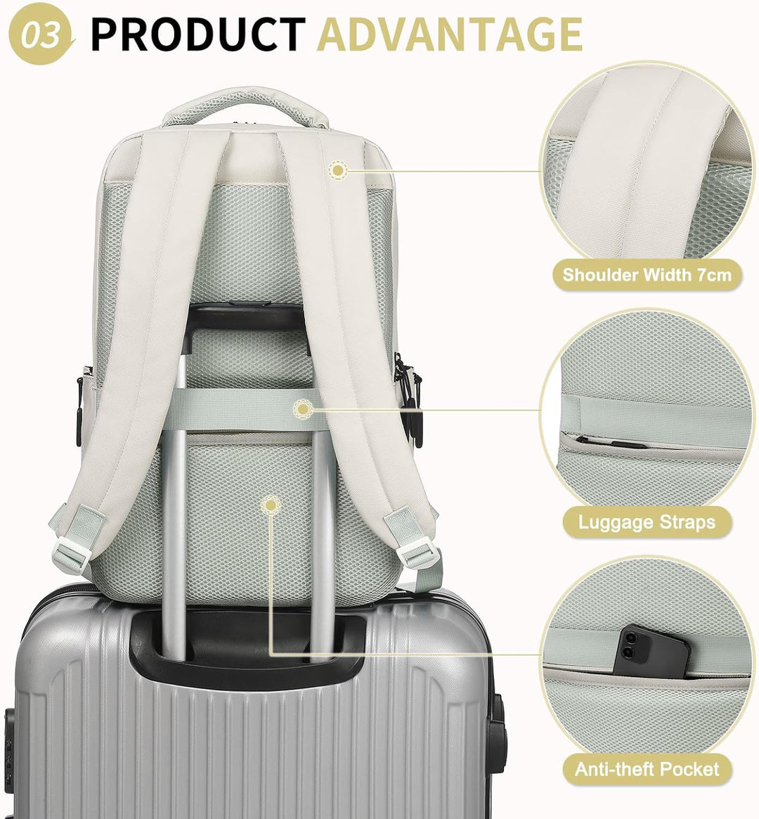 SUIKIHUM Mochila impermeable para portátil para hombres y mujeres,...