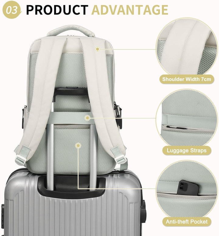 SUIKIHUM Mochila impermeable para portátil para hombres y mujeres,...