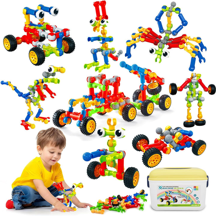 Caferria Kit de construcción para niños, juguetes STEM, 110 piezas...
