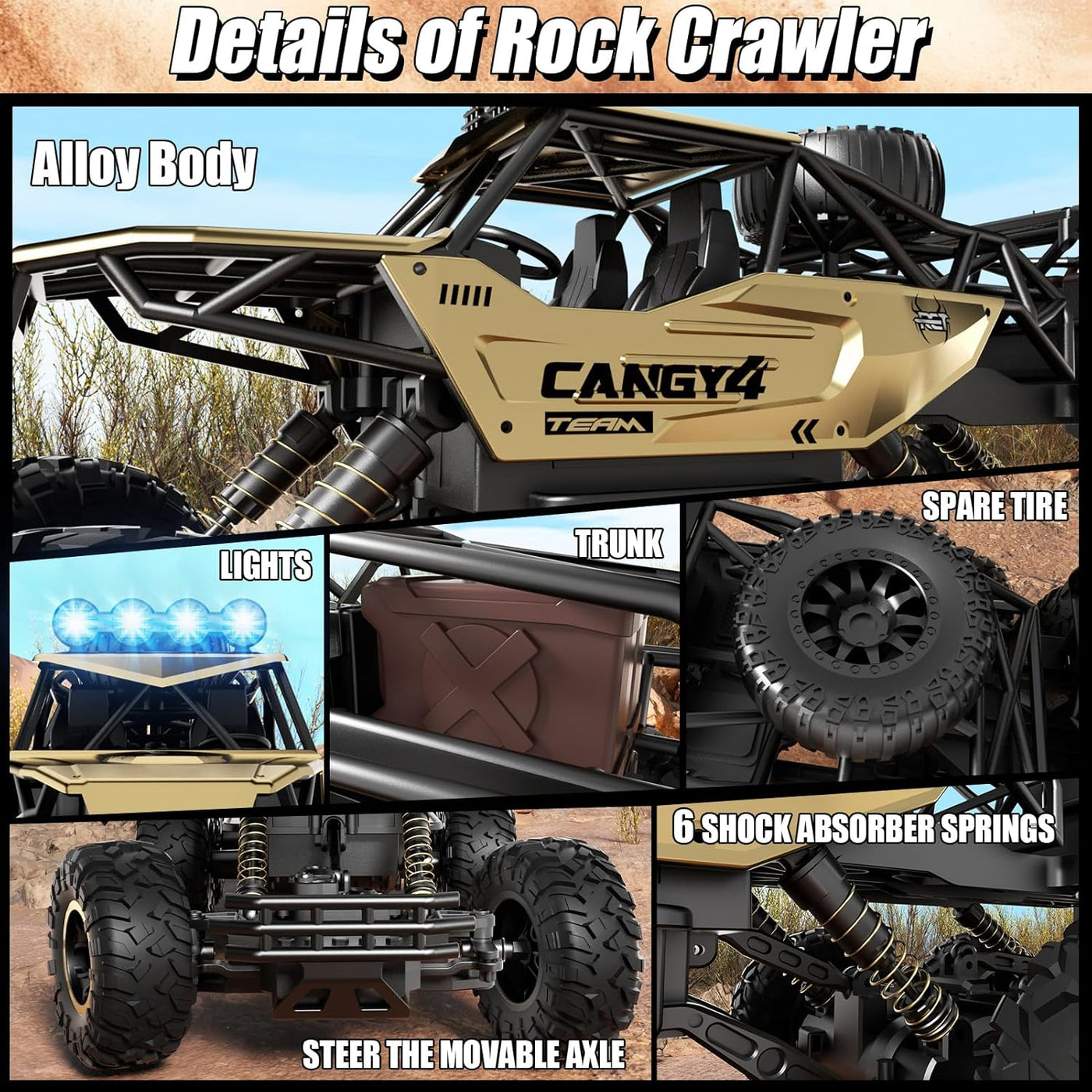 Jiakora Camión monstruo a control remoto, autos RC Rock Crawler RC...