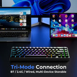 x XVX M67 Teclado inalámbrico 60% por ciento, teclado topográfico Q...