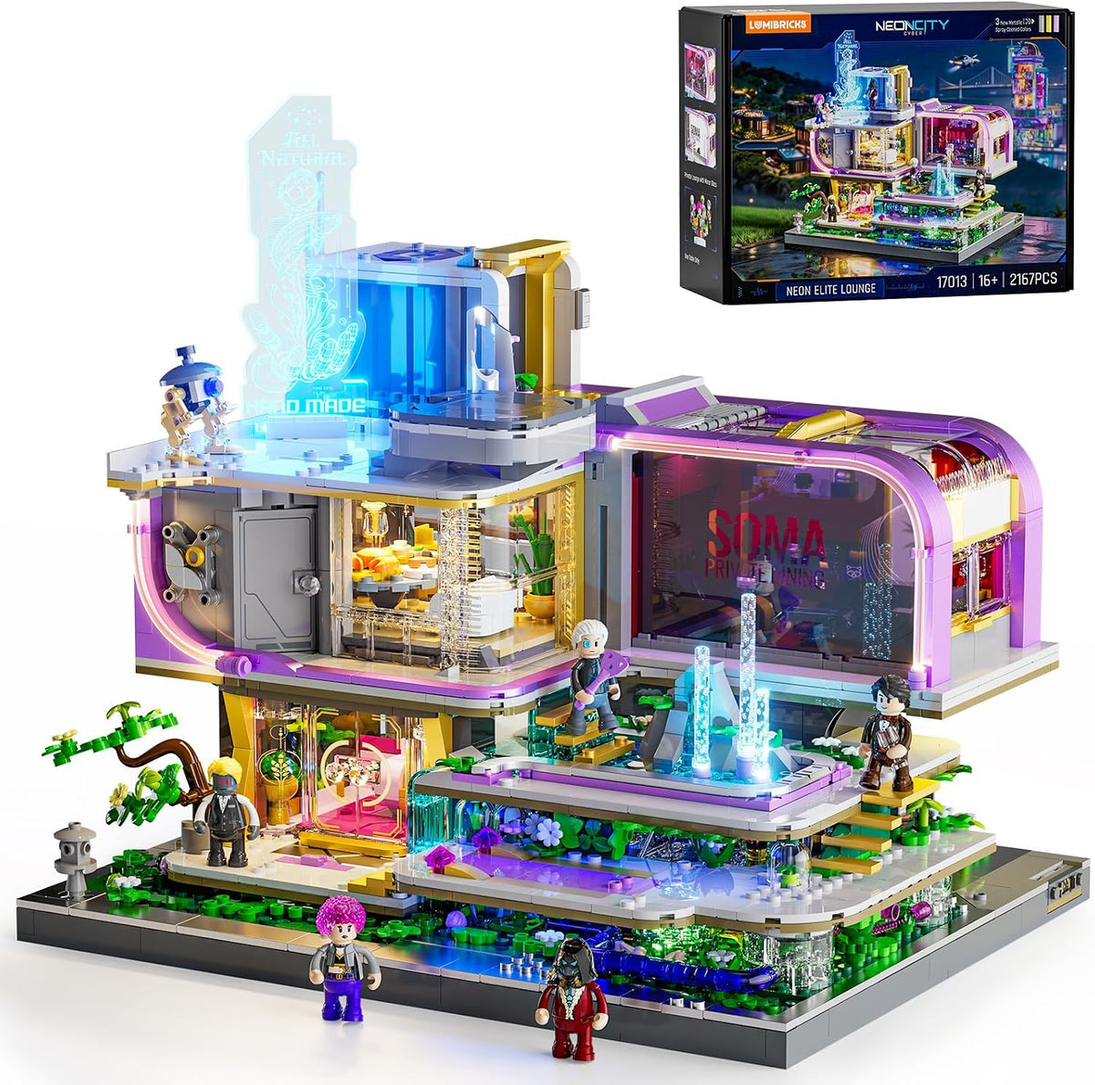 Lumibricks Cyberpunk Elite Lounge - Juego de construcción de iluminación
