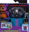 Jazwares Five Nights at Freddy's Puppet - Figura articulada de 5 pulgadas con función Jumpscare, ojos que brillan en la oscuridad y diorama óptico